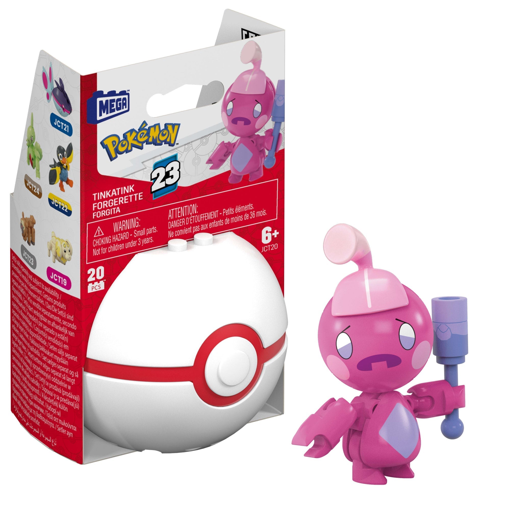 MEGA Pokémon Jogo de Construção Pokébola Colecionável Tinkatink
