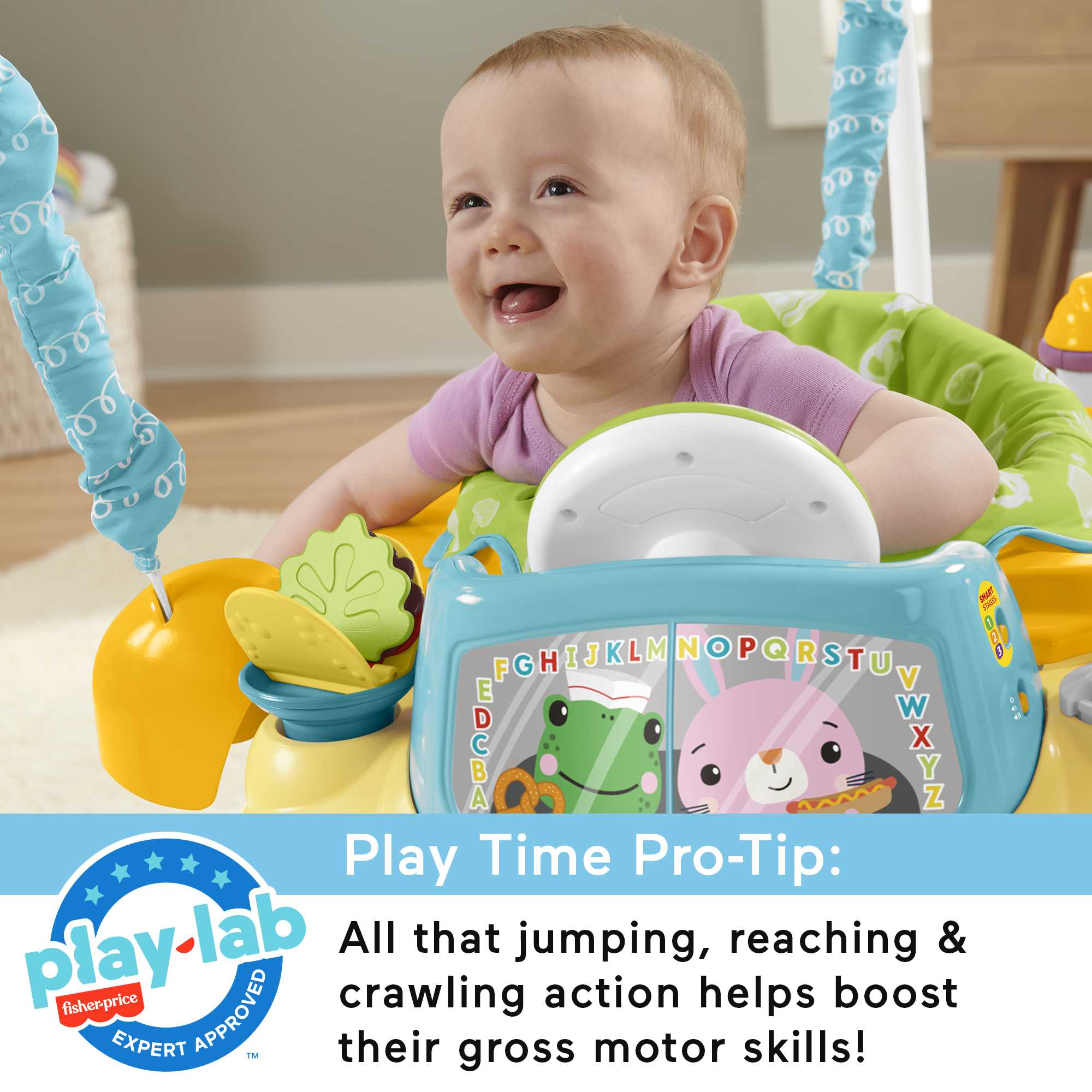 Fisher-Price 2-in-1 Servin’ Up Fun Jumperoo Baby Activity Center With Music Lights & Smart Stages