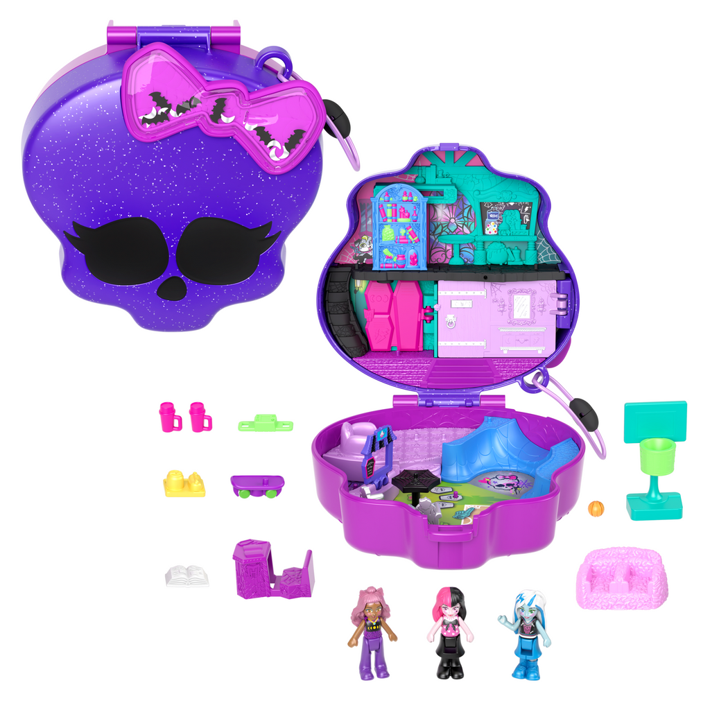 Polly Pocket  Monster High  Coffret Avec 3Micro-Poupées et 10Acc.