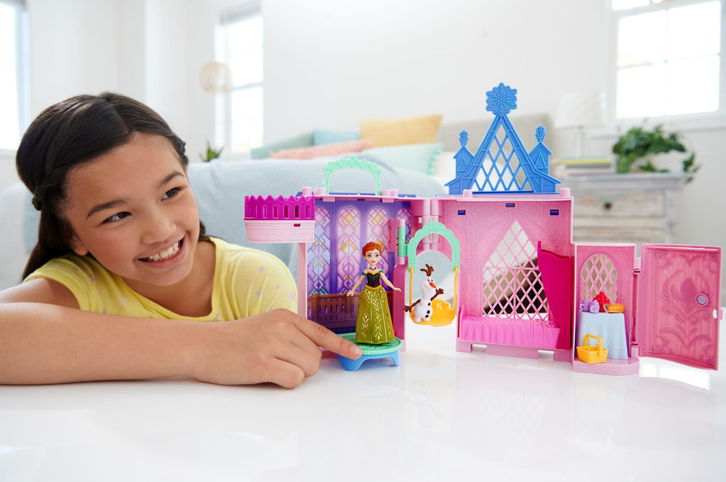 Disney Frozen Storytime Stackers Playset, Anna's Arendelle Castle Dollhouse With Small Doll