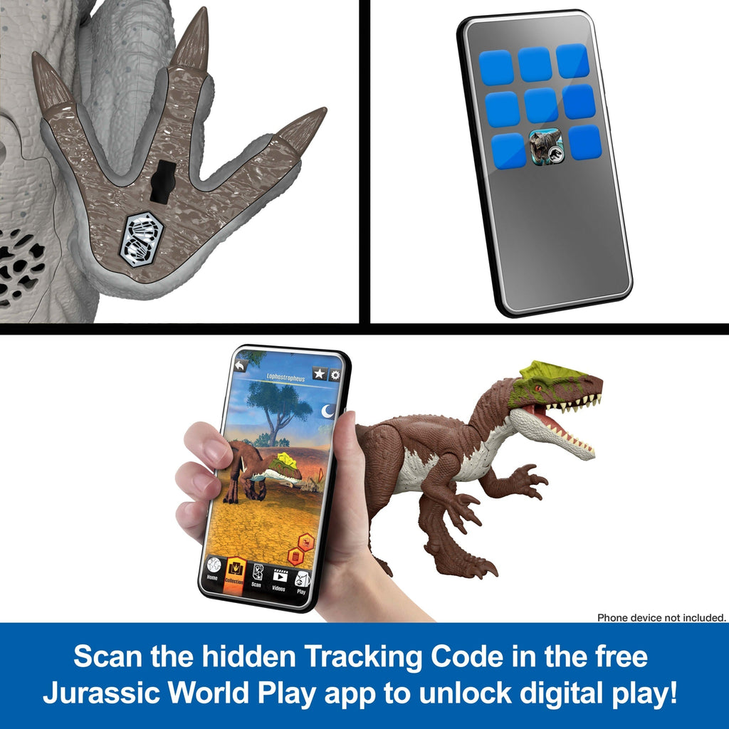 Jurassic World Rebirth Wild Roar Nasutoceratops Dinosaur Toy, Tail Controlled Attack Chomp & Sound