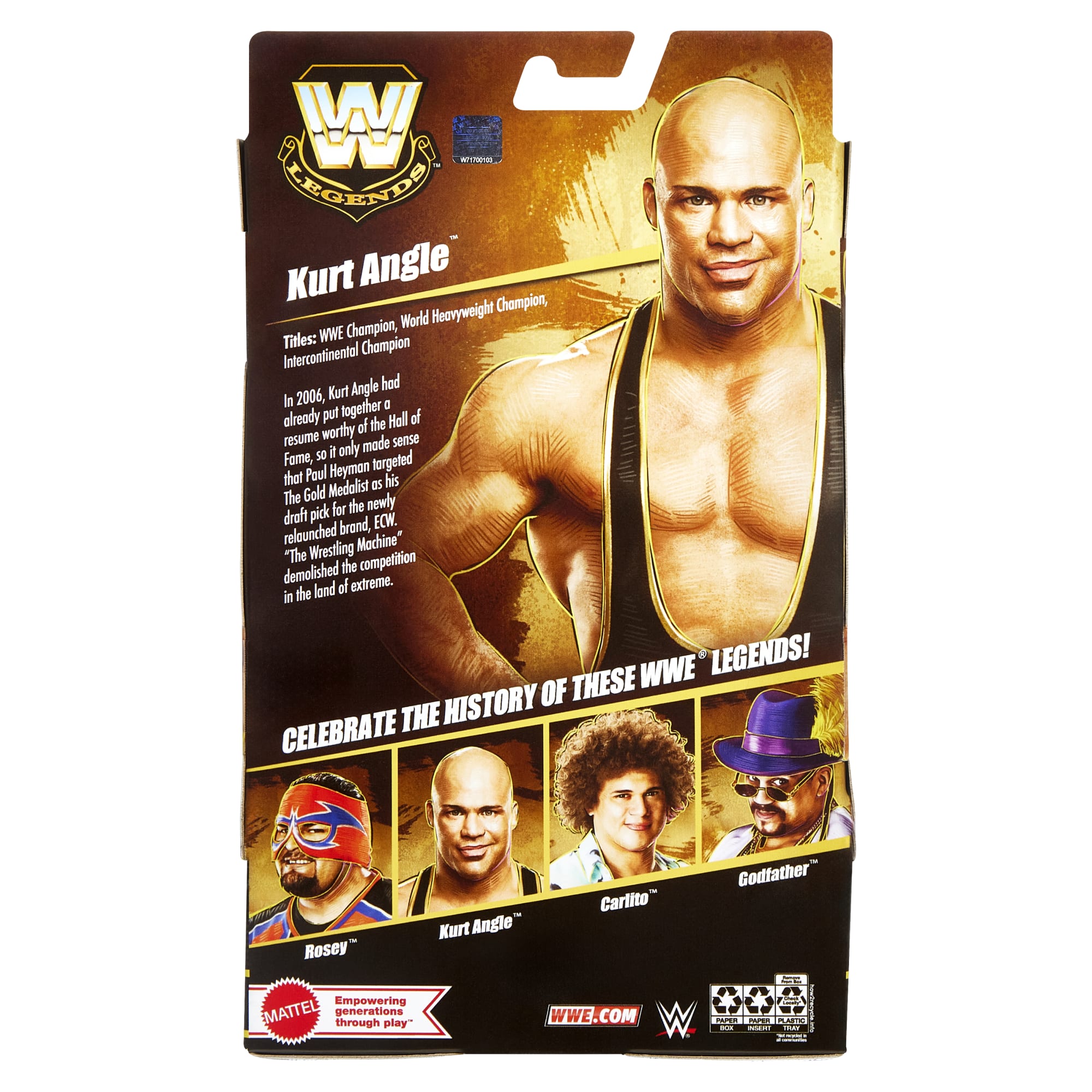 WWE Elite Legends Kurt Angle Action Figure & Accessories, Series 26 Collectible Set, 6-inch
