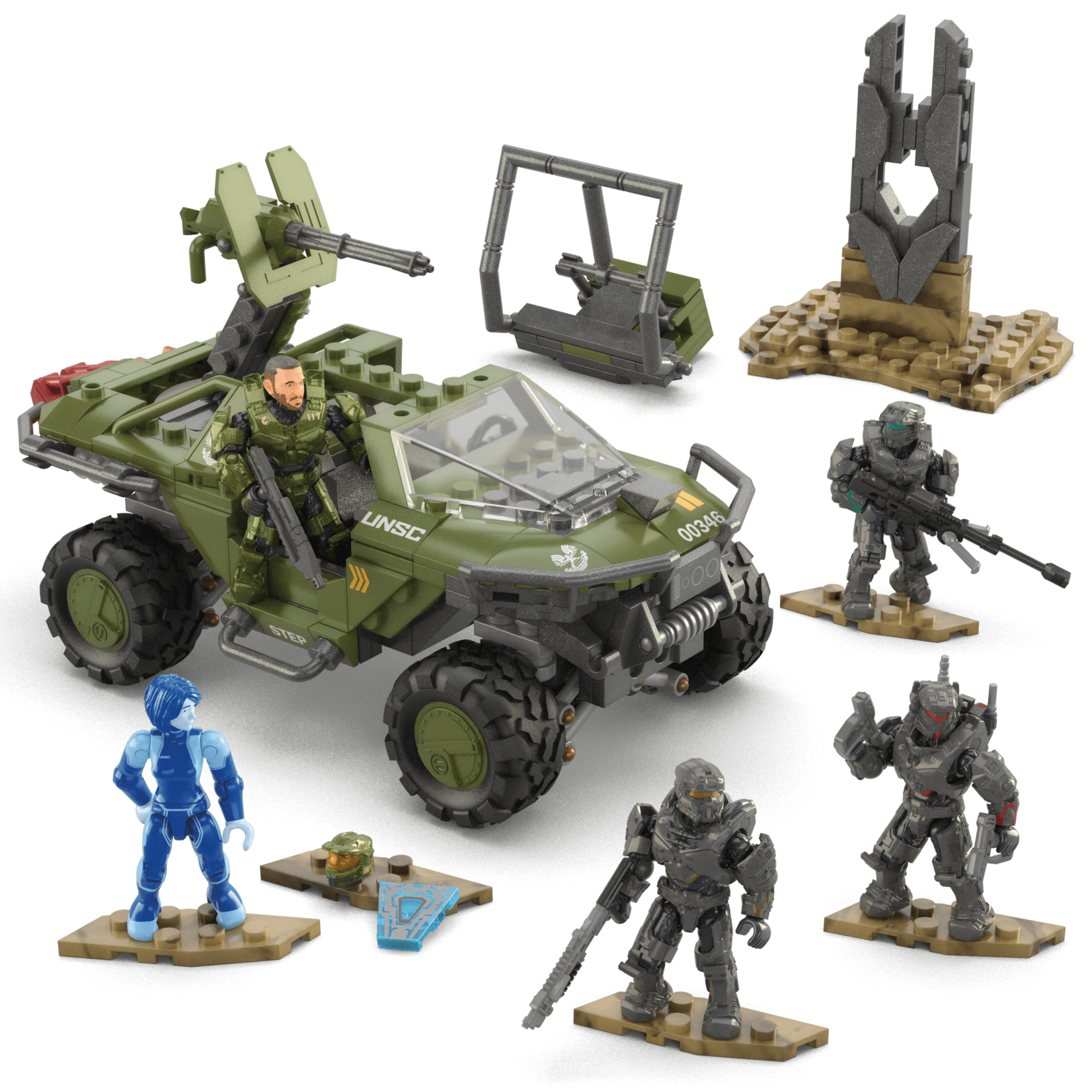 Mega  Halo  Coffret de Construction  Warthog Fleetcom, 5 Figurines