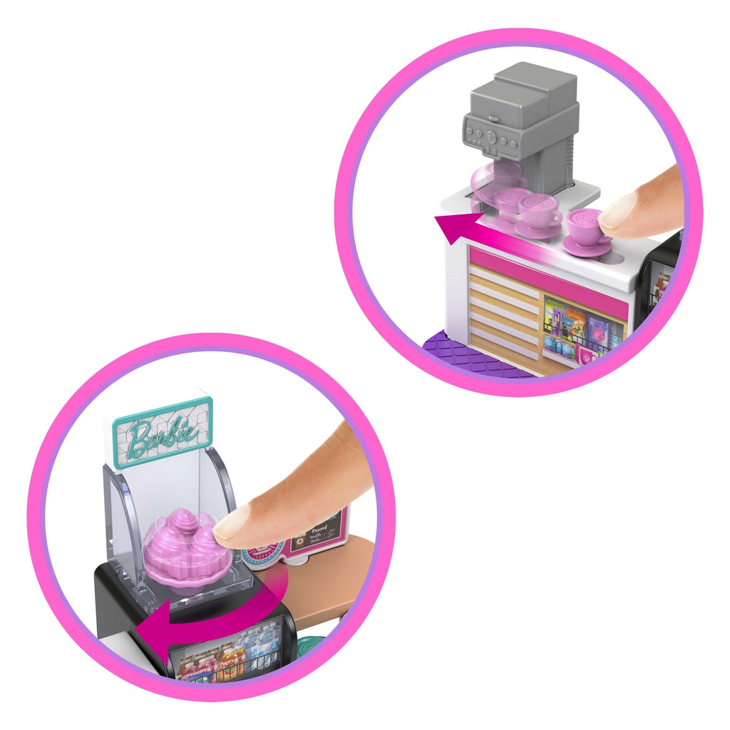 Barbie Mini BarbieLand Conjunto de Brinquedo Cafeteria com Mini Boneca