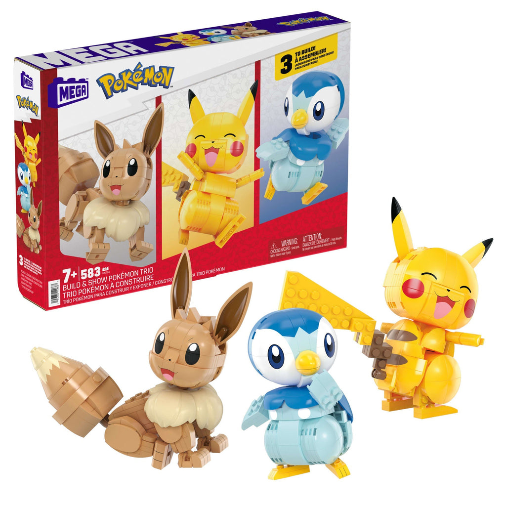 Mega  Pokémon  Trio Construction et Présentation, 3Fig., 83Pces