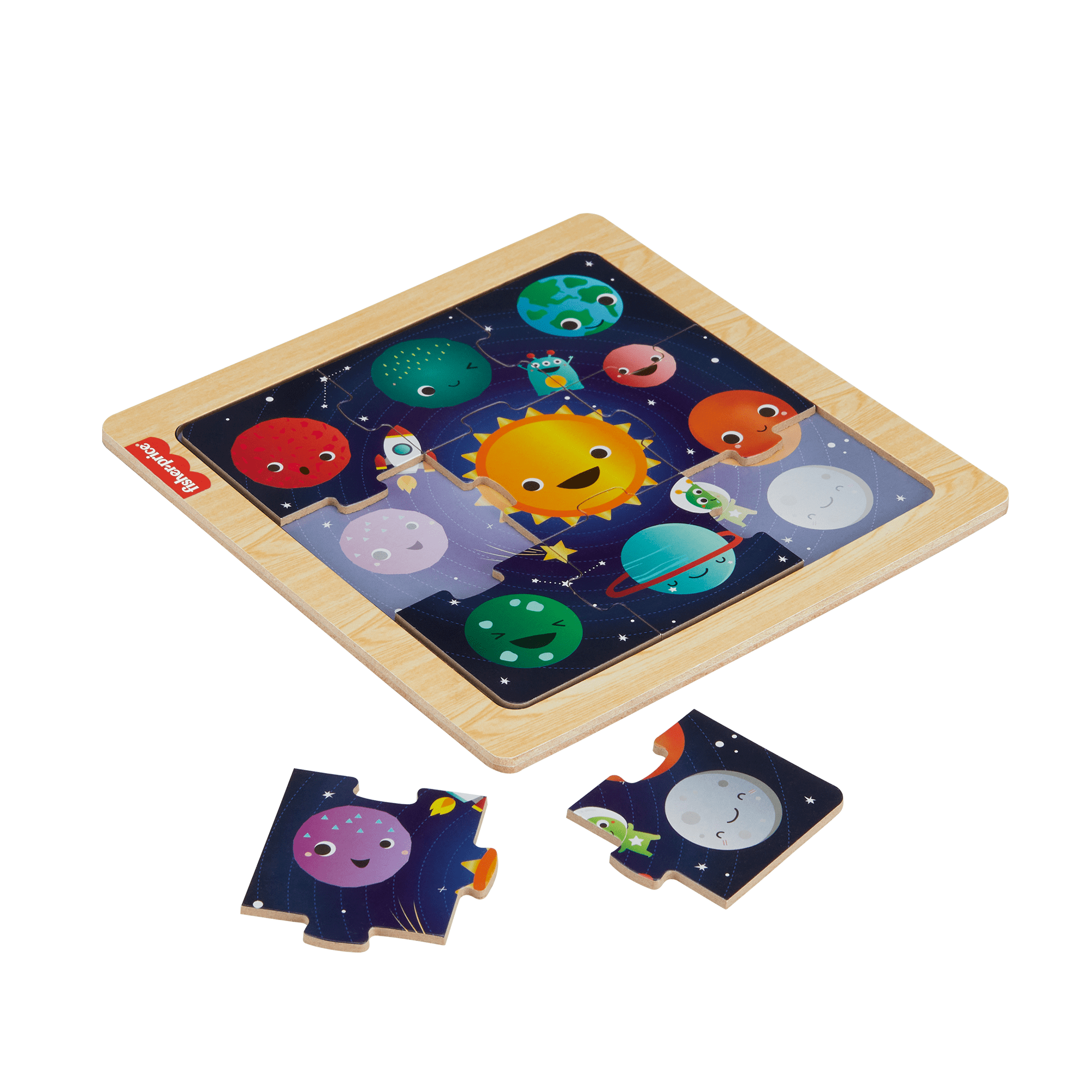 Fisher-Price Juguete para Bebés Rompecabezas Planetas Divertidos de Madera