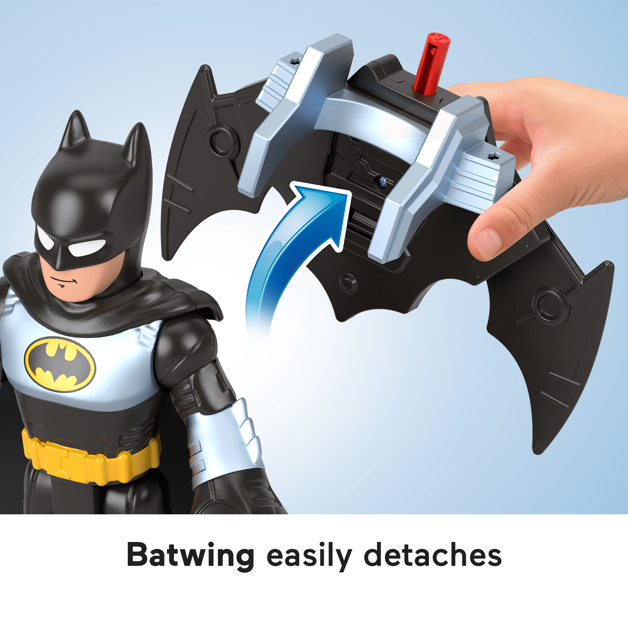 Imaginext DC Super Friends Batglider Batman XL Figure With Vehicle & Launcher, 5 Pieces