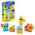 MEGA Bloks Rock N Rattle Safari Sensory Building Toys For Toddlers 1-3 (15 Pcs)