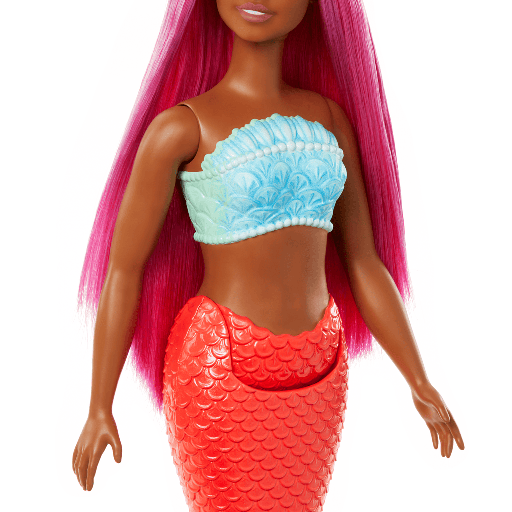 Barbie Mermaid Doll With Magenta Hair, Tropical Red Tail And Headband Accessory