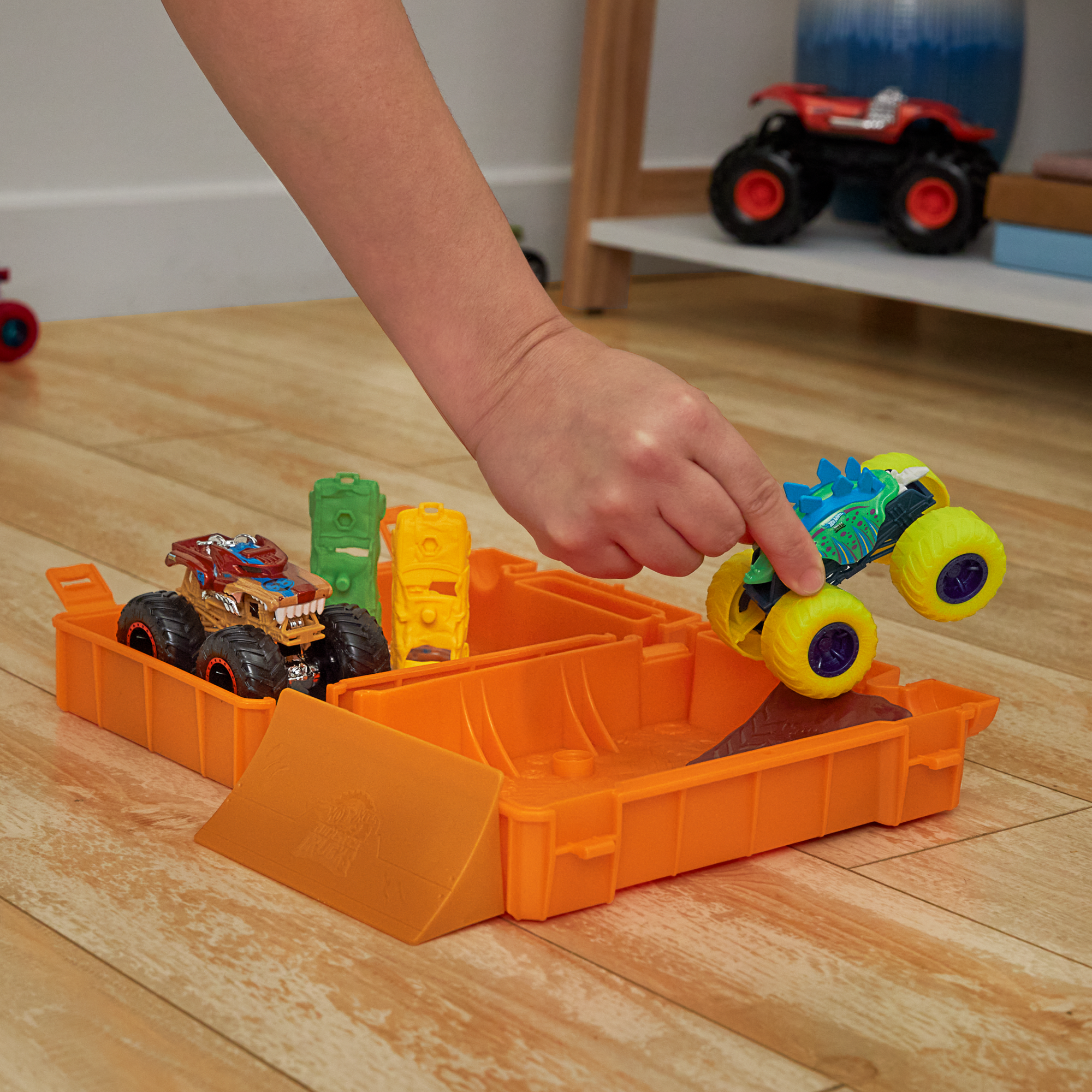 Hot Wheels Monster Trucks-Jerrican-Coffret Motosaurus 1/64