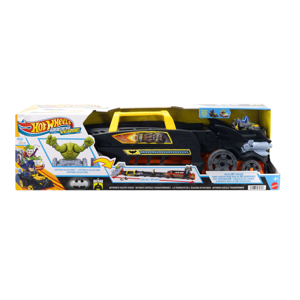 Hot Wheels Racerverse Batman's Escape Chase Track Set, Die-Cast Joker & Batman Toy Cars